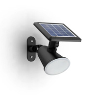 Kinkiet Ogrodowy Lampa Solarna Elewacyjna Zewnętrzna LED 1.4W 150lm 2700K Czarna Jivix Philips