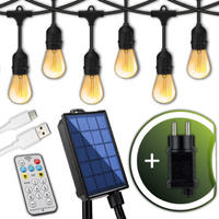 ZESTAW Girlanda Solarna SOLLIS 30x LED 2700K 20m PILOT IP65 + Adapter Sieciowy 9W LUMILED