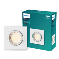 Oprawa Podtynkowa Wpuszczana LED GU10 Ruchoma Aluminiowa Kwadratowa Biała Peridot Philips