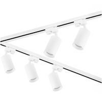 Zestaw Szyna Oświetleniowa Szynoprzewód 3m + 5x Reflektor Szynowy SAGI GU10 Biały + Łącznik L LUMILED