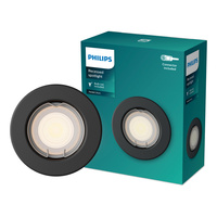 Oprawa Podtynkowa Wpuszczana LED GU10 Stała Aluminiowa Okrągła Czarna Peridot Philips