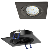 Oprawa Podtynkowa GU10 Halogenowa Wpuszczana Spot Oczko Czarna Kwadratowa Kobi