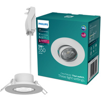 Oprawa Podtynkowa Wpuszczana LED 5W 550lm 4000K Neutralna Ruchoma Okrągła biały Ściemnialna 3-STEP SceneSwitch Cilantro Philips