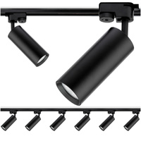 Zestaw Szyna Oświetleniowa Szynoprzewód 2 m + 6x Reflektor Szynowy RITI GU10 Czarny LUMILED