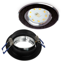 Oprawa Podtynkowa GU10 Halogenowa Wpuszczana Spot Oczko Czarna Okrągła Kobi