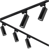 Zestaw Szynowy Szynoprzewód Szyna Listwa 3m + 5x Lampa Reflektor GU10 LED Czarny