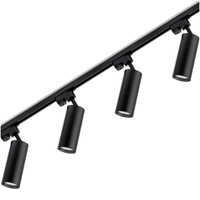 Zestaw Szyna Oświetleniowa Szynoprzewód 2 m + 4x Reflektor Szynowy RITI GU10 Czarny LUMILED