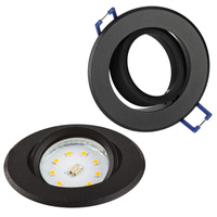 Oprawa Podtynkowa GU10 Halogenowa Wpuszczana Spot Oczko Czarna Okrągła Kobi