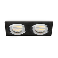 Oprawa Podtynkowa GU10 Halogenowa Wpuszczana Spot Oczko Czarna Podwójna Kobi