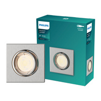 Oprawa Podtynkowa Wpuszczana LED GU10 Ruchoma Aluminiowa Kwadratowa Nikiel Peridot Philips