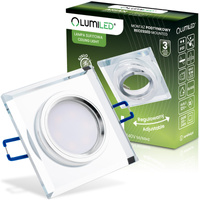 Oprawa Halogenowa Podtynkowa Lampa Sufitowa Szklana Kwadratowa Ruchoma GU10 ARIAN LUMILED