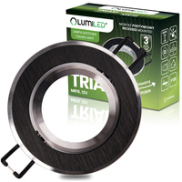 Oprawa Halogenowa Podtynkowa Lampa Sufitowa Okrągła Ruchoma GU10 MR16 Czarna TRIAM LUMILED