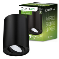 Oprawa Natynkowa HALOGENOWA Spot Tuba Ruchoma GU10 Okrągła Czarna 115mm AMAT-L LUMILED