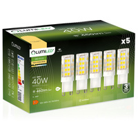 5x Żarówka LED G9 KAPSUŁKA 5W = 40W 460lm 3000K Ciepła 360° LUMILED