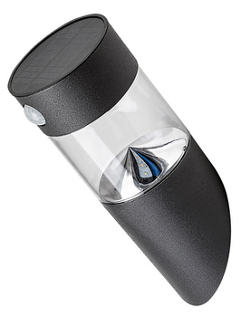 Lampa Ogrodowa Zewnętrzna Solarna Kinkiet Elewacyjny LED 1.5W 100lm 4000K IP44 z Czujnikiem Ruchu i Zmierzchu Czarny Nowoczesny Kapuas Rabalux