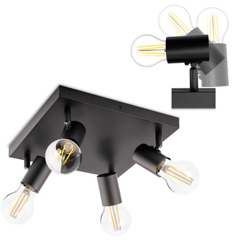 Lampa Sufitowa Plafon SPOT TUBA Reflektor Oprawa Halogenowa 4x E27 GLASA LUMILED