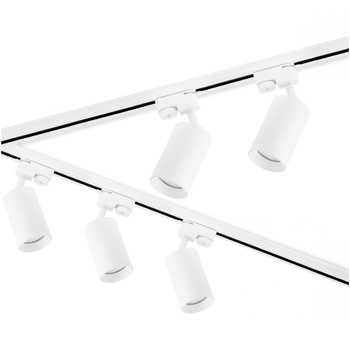 Zestaw Szyna Oświetleniowa Szynoprzewód 3m + 5x Reflektor Szynowy SAGI GU10 Biały + Łącznik L LUMILED