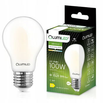 Żarówka LED E27 A60 11W = 100W 1521lm 4000K Neutralna 360° FILAMENT LUMILED