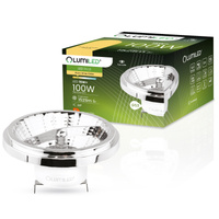 Żarówka LED G53 AR111 15W = 100W 1521lm 3000K Ciepła 24° 12V DC Srebrna LUMILED