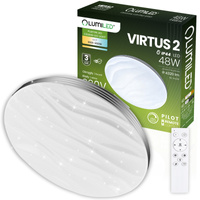 Plafon LED Lampa Sufitowa Natynkowa VIRTUS2 48W IP44 CCT Biały Okrągły 38cm + PILOT LUMILED