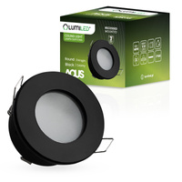 Oprawa Halogenowa Podtynkowa Wpuszczana LED MR16 Okrągła Czarna AQUS Lumiled