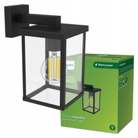 Kinkiet Ogrodowy Lampa Elewacyjna Zewnętrzna LATARNIA E27 IP44 Czarna Bellini Philips
