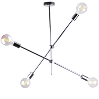 Lampa sufitowa wisząca MORA CHROME chrom vintage retro 4x E27 GOLDLUX (Polux)