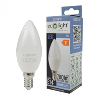 Żarówka LED Świeczka B37 E14 7W 630lm 6500K Zimna Ecolight