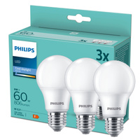 3PAK Żarówka LED E27 A60 8W = 60W 806lm 6500K Zimna PHILIPS