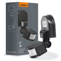 Czujnik Ruchu i Zmierzchu Światła Zewnętrzny 1200W Czarny IP44 VL-SPW2B Videx