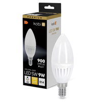 Żarówka LED E14 Świeczka 9W 900lm 3000K Ciepła 200° Premium Kobi