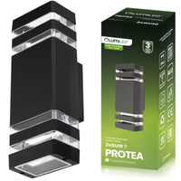 Lampa Ogrodowa Kinkiet Elewacyjny góra dół GU10 Czarny PROTEA LUMILED