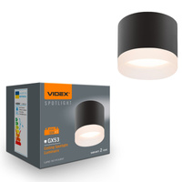 Oprawa Natynkowa SPOT Lampa Sufitowa Punktowa 1x GX53 Czarna Videx