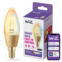 Żarówka LED E14 Świeczka C35 4.9W = 25W 370lm 2000-5000K TW FILAMENT Bursztynowa Inteligentna SMART WiFi Bluetooth Aplikacja WiZ