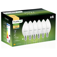 6x Żarówka LED E14 Świeczka B35 10W = 75W 1100lm 3000K Ciepła 180° LUMILED