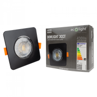 Oprawa Podtynkowa Wpuszczana LED 3W / 5W / 7W CCT Czarna Kwadratowa DOWNLIGHT Ecolight