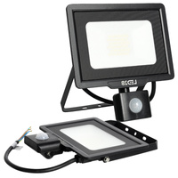 Naświetlacz LED Zewnętrzny Ogrodowy 30W 2550lm 6500K Zimny 120° z Czujnikiem Ruchu i Zmierzchu IP65 Czarny MHC Kobi