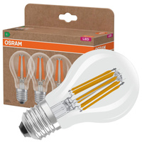 3x Żarówka LED A60 E27 7.2W = 100W 1521lm 2700K Ciepła 300° Filament CLASSIC ENERGY EFFICIENCY Osram