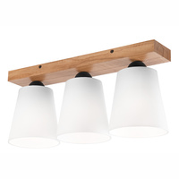Lampa Sufitowa LULA 3xE27 Biała Dębowa LM-3.200 Lamkur