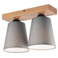 Lampa Sufitowa LULA 2xE27 Szara Dębowa LM-2.200 Lamkur