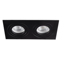 Oprawa sufitowa podtynkowa SEIDY 2x GU5.3 12AC/DC Czarna Kwadratowa Ruchoma KANLUX