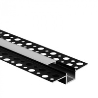 Profil Aluminiowy LED do Płyt GK Gipsowych REGIPS Wpuszczany Podtynkowy Czarny 2m z Kloszem Mlecznym do Taśm LED + Zaślepki seria GP Ecolight