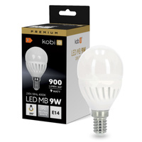 Żarówka LED E14 Kulka 9W 900lm 4000K Neutralna 200° Premium Kobi