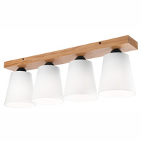 Lampa Sufitowa LULA 4xE27 Biała Dębowa LM-4.200 Lamkur