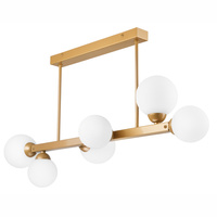 Lampa Sufitowa ASTRO 6xE27 Szklane Klosze Kule Złota LM-6.161 Lamkur