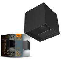 Kinkiet Ogrodowy Lampa Elewacyjna Zewnętrzna LED 6W 580lm 2700k Ciepła Czarna ERIC Videx