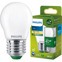 Żarówka LED E27 Kulka P45 2.3W = 40W 485lm 210lm/W 2700K Ciepła 300° KLASA A UltraEfficient Philips
