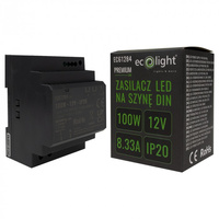 Zasilacz na Szynę DIN do Taśm LED 100W 12V 8.33A IP20 PREMIUM Ecolight