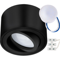 Oprawa Natynkowa HALOGENOWA Tuba Spot Ruchoma Okrągła Czarna 50mm + Wkład LED 5W 6500K  AMAT-S LUMILED