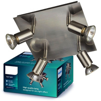 Lampa Sufitowa Reflektor 4x GU10 nikiel Carrea Philips